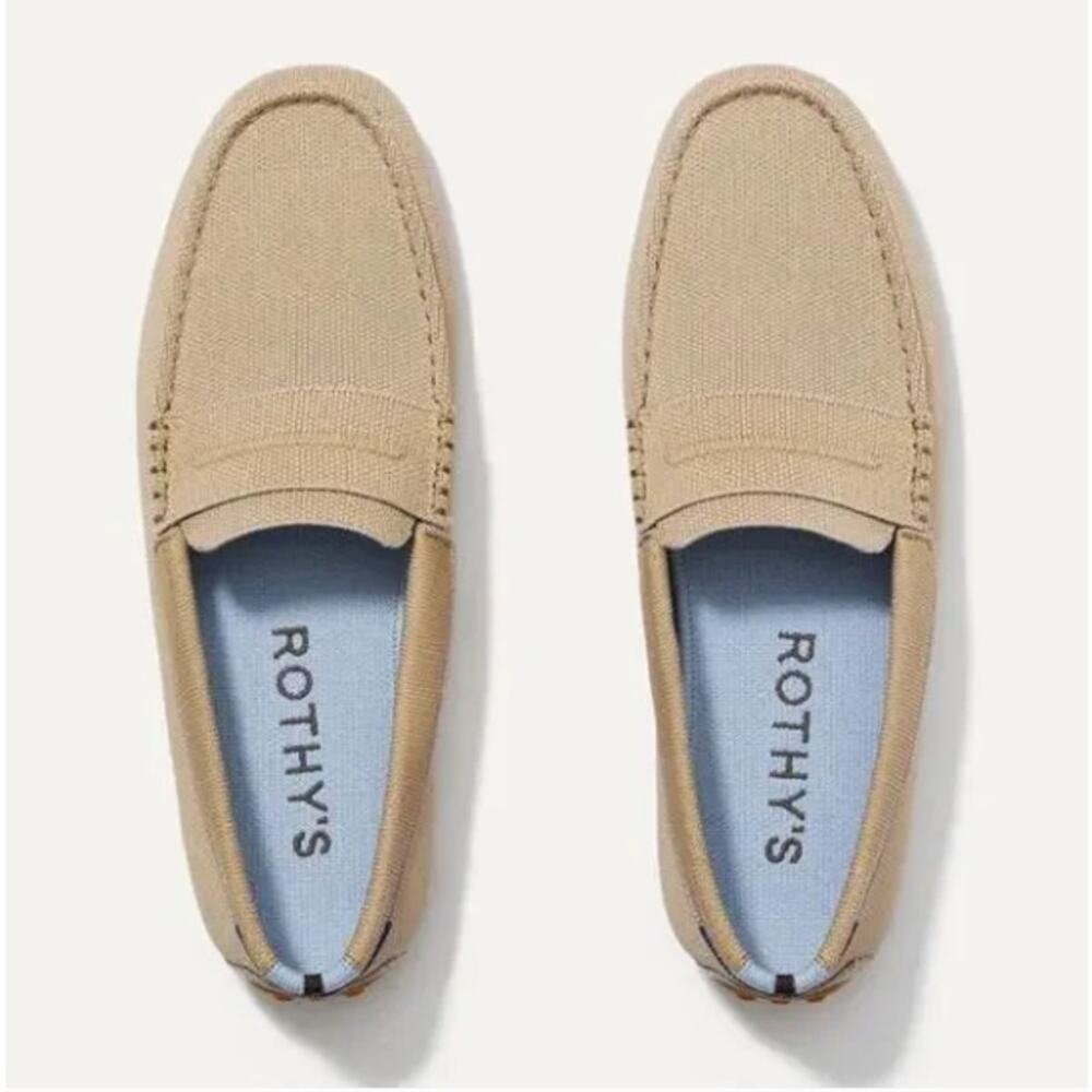 Rothy's Beige Canvas Penny Loafers men’s 8.5